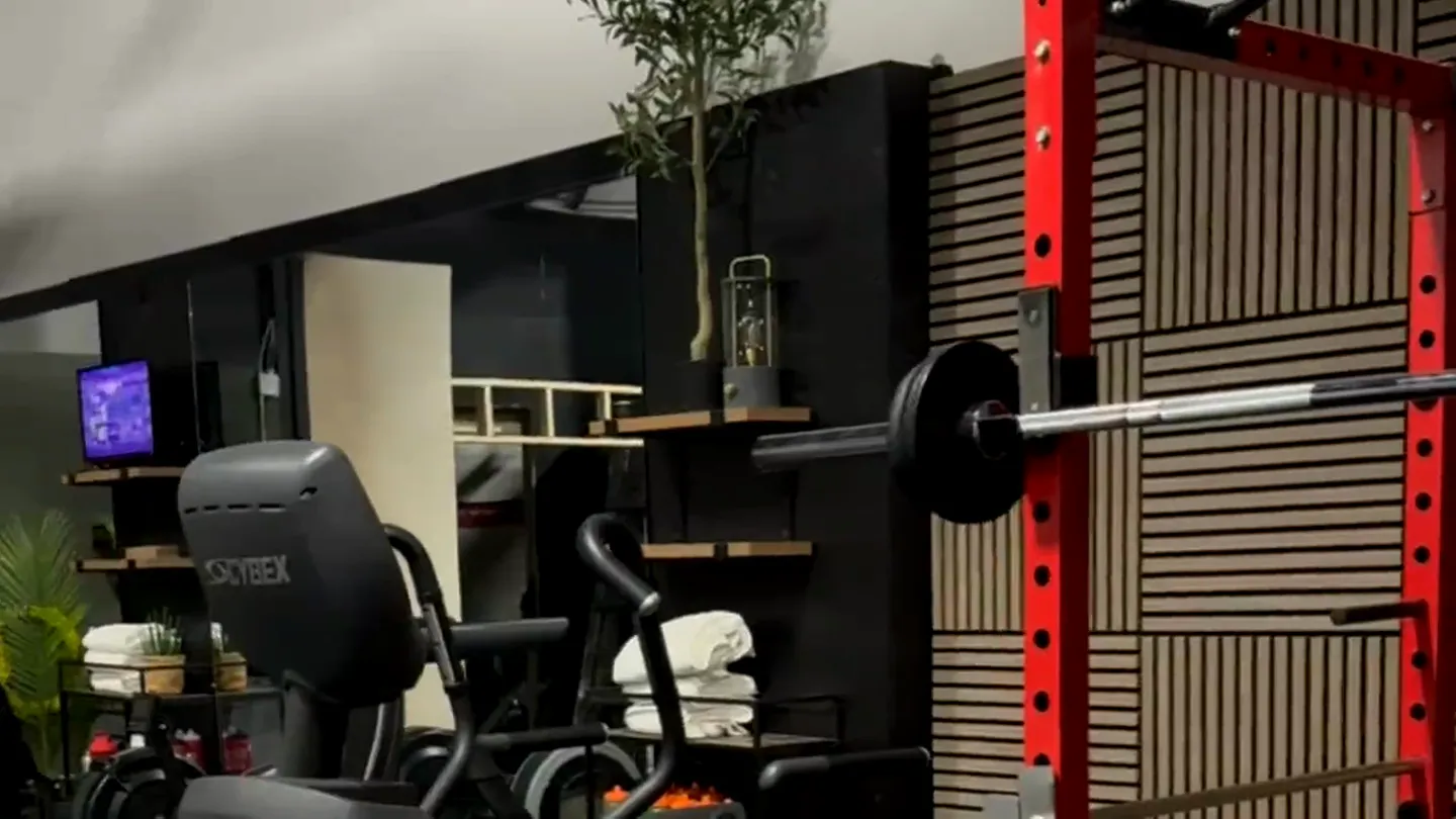 The Wolfden weight room and training floor in St. Catharines